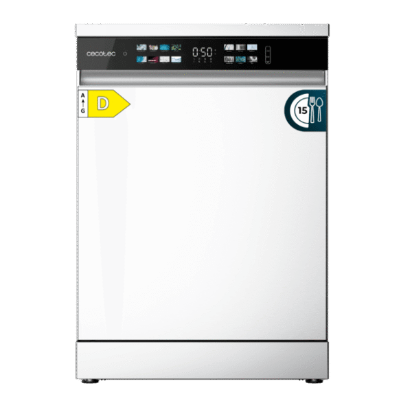 Bolero Aguazero 6210 D Lavavajillas Bolero de 60cm blanco, 15 cubiertos, Clase D, Pantalla FullColor XXL, Tercera bandeja, 8 programas, Dual Zone Wash, Dry+, Bandeja Ajustable, Machine Care, Media Carga, Delay Start y Child Lock.